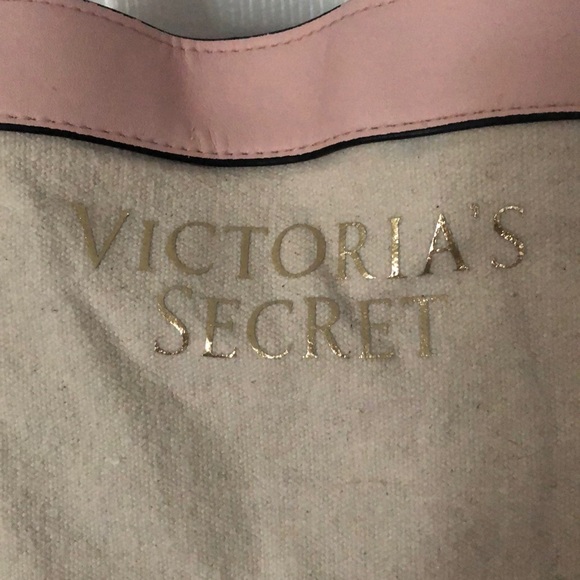 VICTORIA SECRET LIMITED EDITION BEIGE CANVAS TOTE - Picture 6 of 8